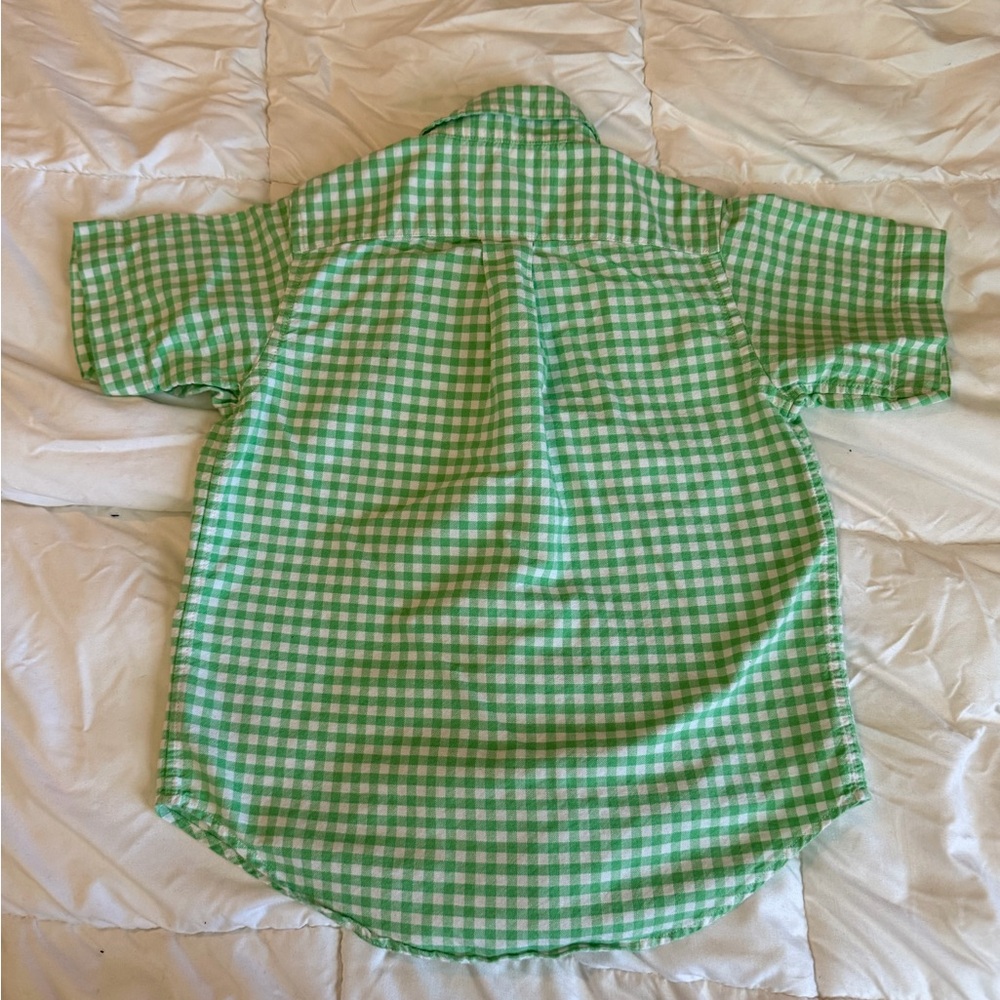Polo by Ralph Lauren Green & White Gingham Button-Down Shirt - Kids - Picture 3 of 5